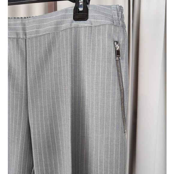 BOSS Hugo Boss Telana Pinstripe Trousers Gray & White Size 10 - Picture 11 of 14